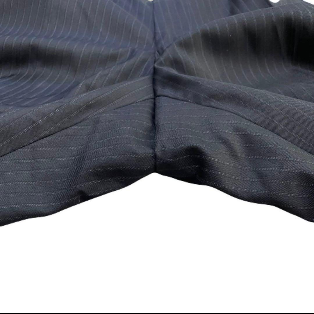 高級 イタリア製 マッキントッシュ ストライプ 濃紺 SUPER 170’s