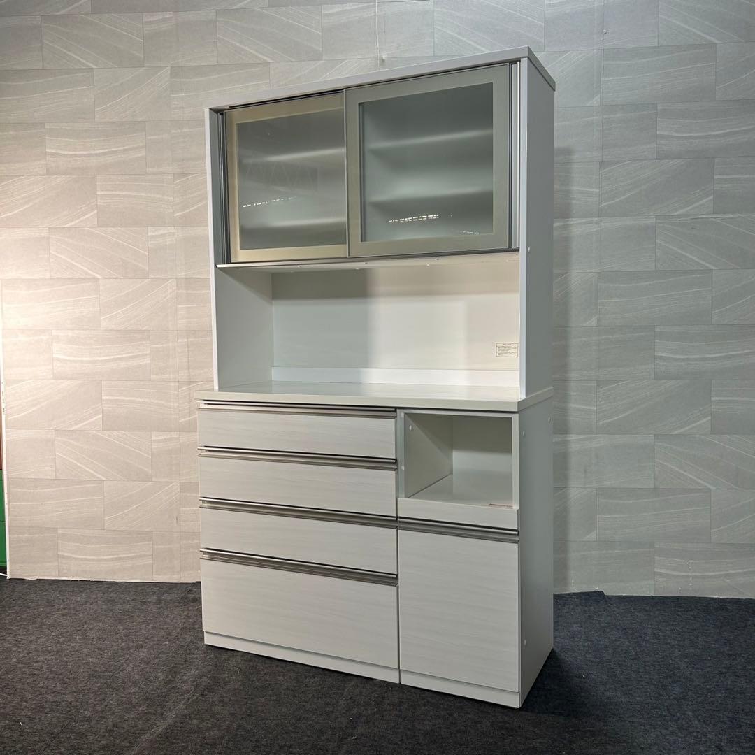 ニトリ 食器棚 リガーレ 120cm ホワイト キッチンボード 家具d3804