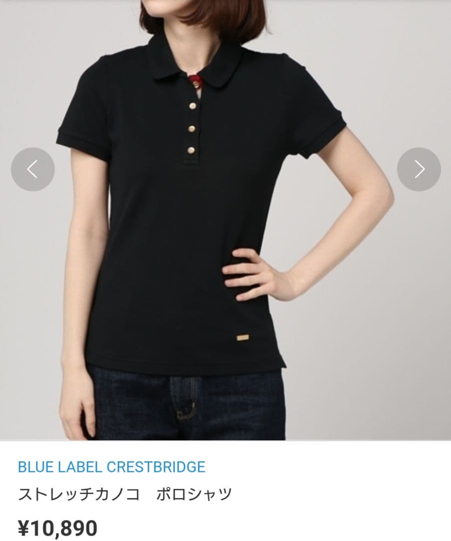 ブルーレーベルクレストブリッジ ポロシャツ ノヴァチェック 黒 白 2点セット