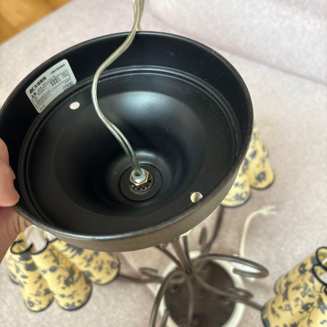 フラワーパターン シャンデリア 4灯