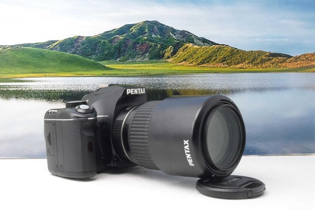 【S数2723回】PENTAX K-X★望遠レンズ付き55-300ｍｍ★転送OK
