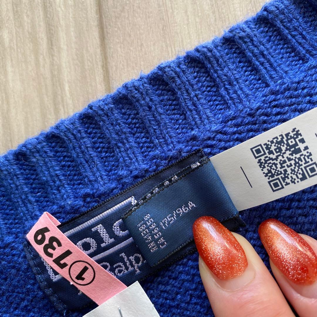 POLO ベア　ニット　メンズ　M 近年モデル　ネイビーブルー