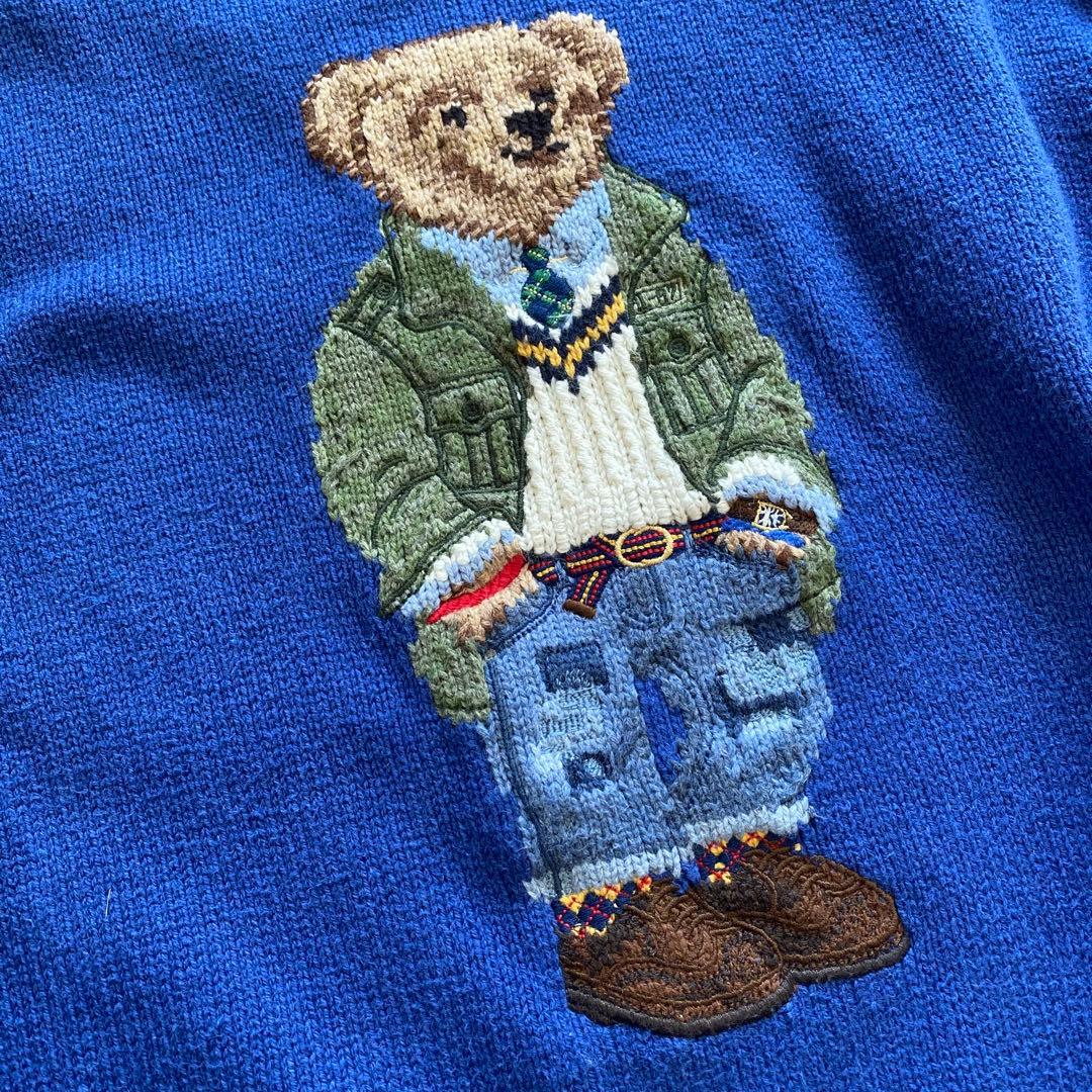 POLO ベア　ニット　メンズ　M 近年モデル　ネイビーブルー