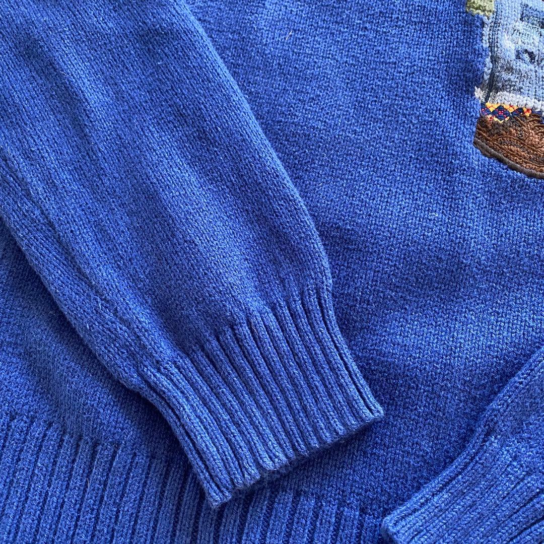 POLO ベア　ニット　メンズ　M 近年モデル　ネイビーブルー