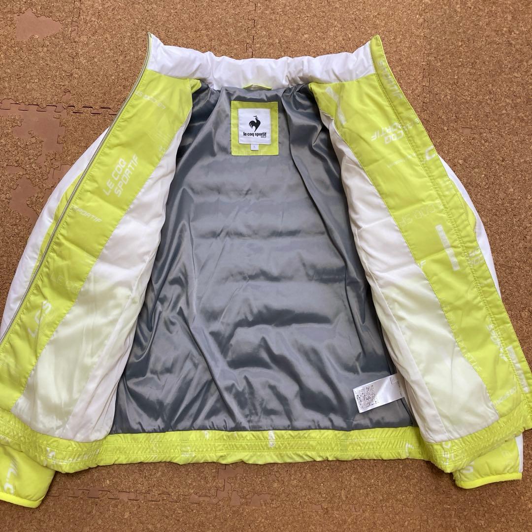 【美品】ルコックle coq sportifダウンジャケットゴルフLレディース黄