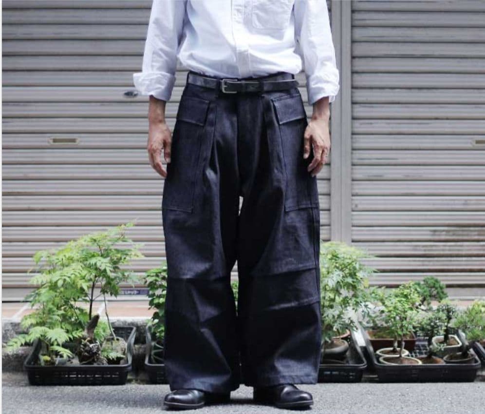 HERILL　15oz DENIM CARGO PANTS