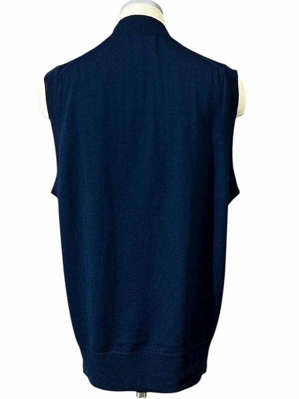極美品 マーガレットハウエル ジョンスメドレー ハイゲージ ニット ベスト 紺