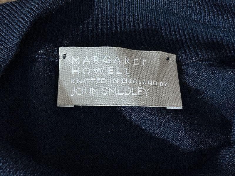 極美品 マーガレットハウエル ジョンスメドレー ハイゲージ ニット ベスト 紺