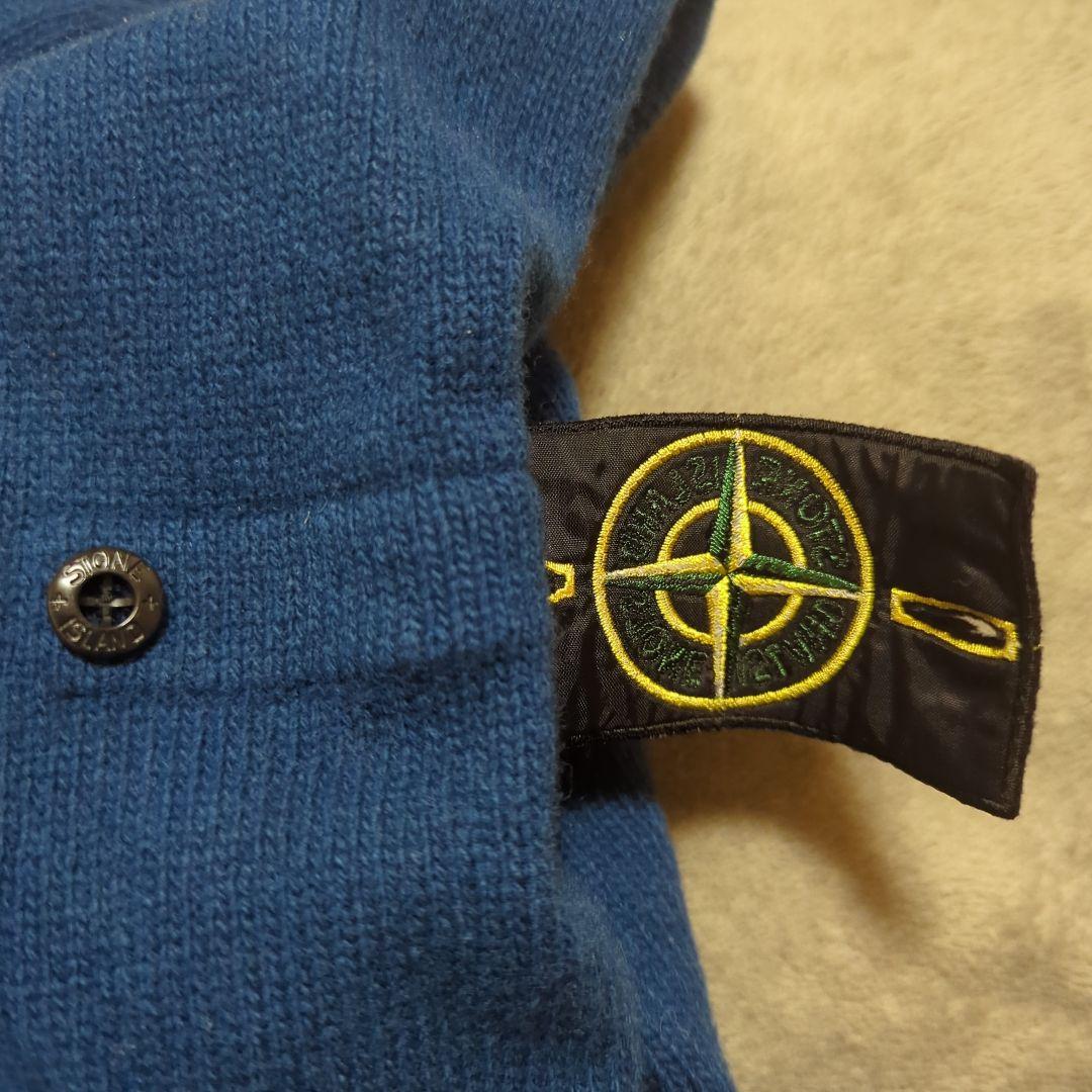 ストーンアイランド　ネイビー クルーネックニット アームバンド付き