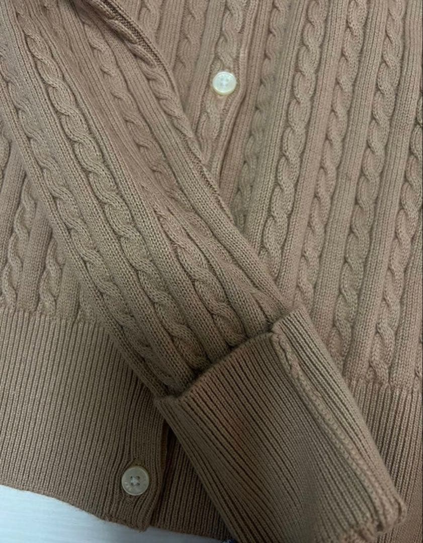 セールポロラルフローレン　ケーブルカーディガン ニット セーター　ベージュ