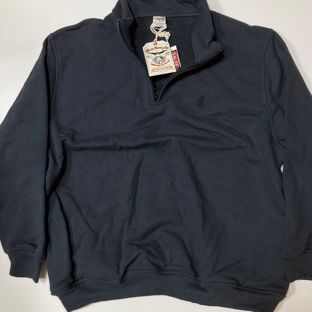 新品 CALEE 23AW ハーフジップスウェット L Charcoal