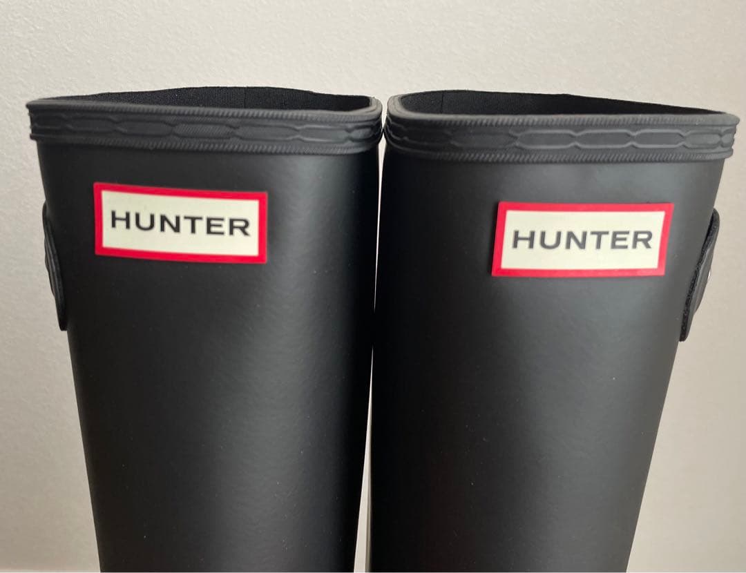 Yui　 【25㎝】HUNTER ロング レインブーツ 雨靴 ブラック 黒