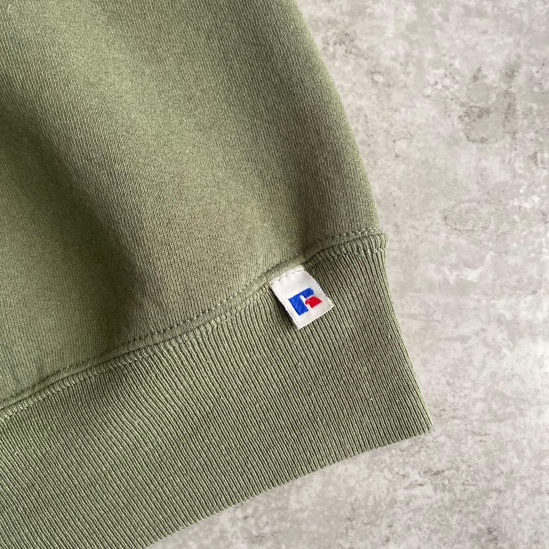 次は早々にありませんレアカラー90sラッセル前V無地スウェットUSA製モスL