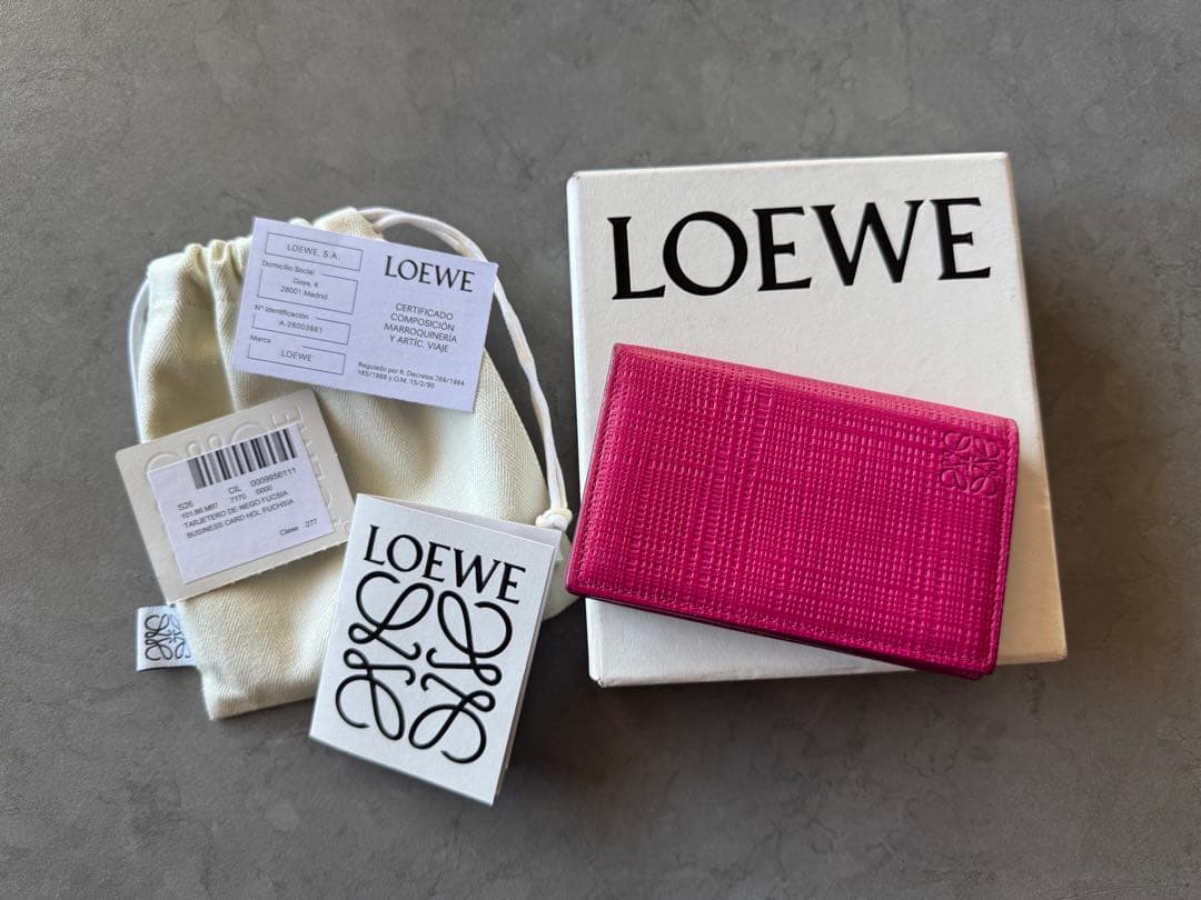 《箱・袋付き》ロエベ アナグラム 型押しカードケース名刺入れ カード入れ