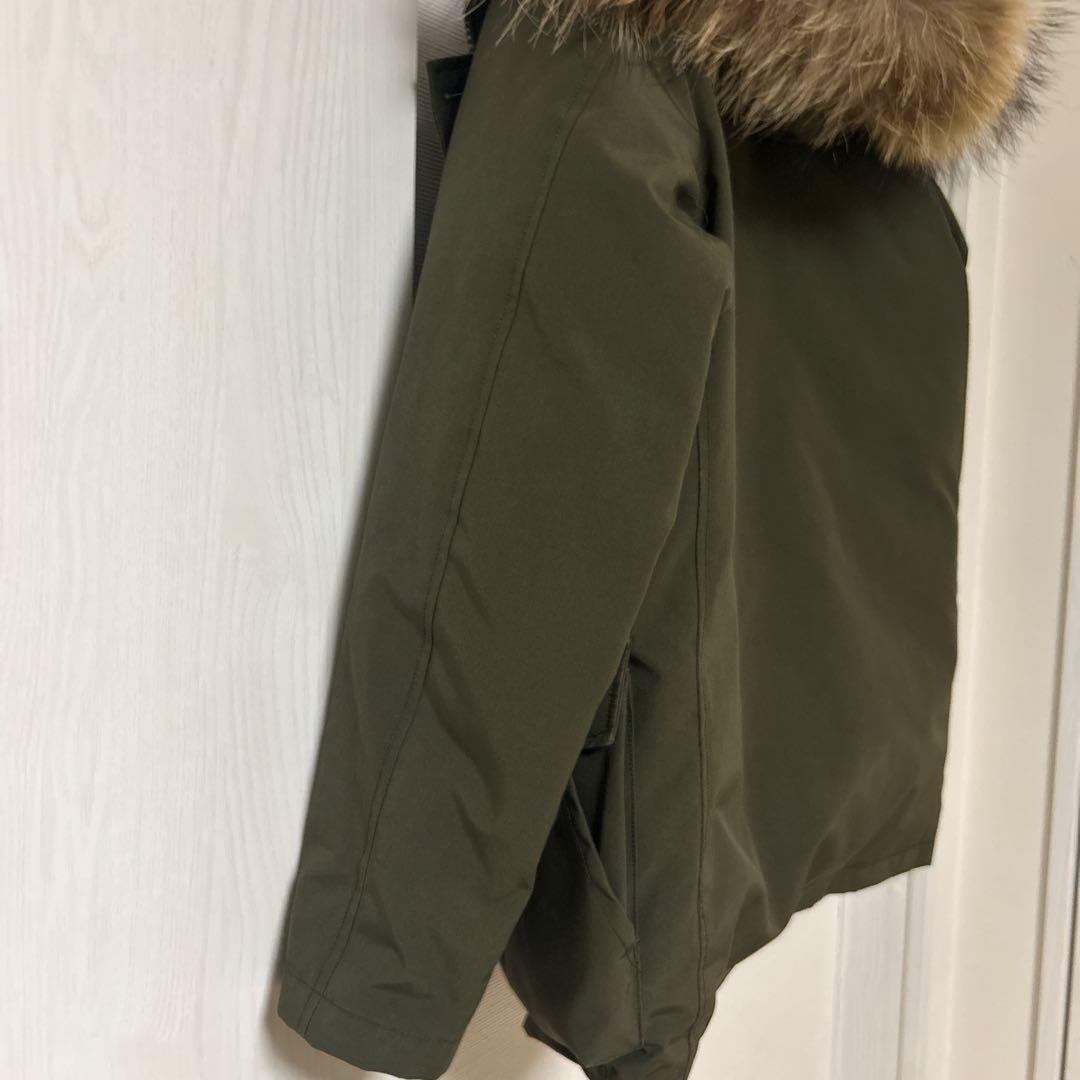 DANTON フーデットダウンジャケット　ファー付き　カーキ　40