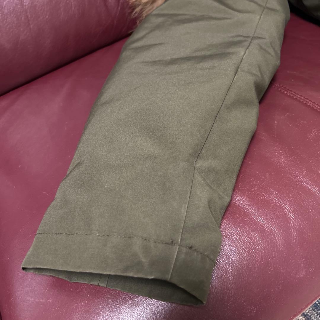 DANTON フーデットダウンジャケット　ファー付き　カーキ　40