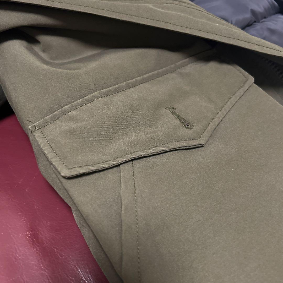 DANTON フーデットダウンジャケット　ファー付き　カーキ　40