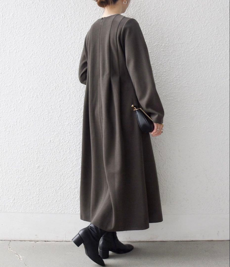 SHIPS any: エア ニードル クルーネック タック フレア ワンピース