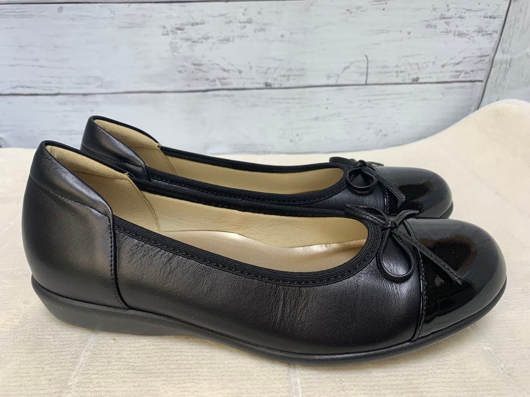 未使用　[Miss kyouko] リボン　バレエシューズ　ラウンドトゥ