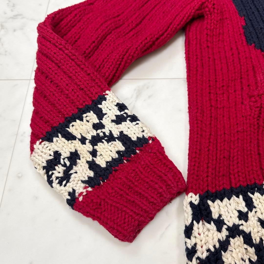 希少 アベイシングエイプ カウチンニット ゴリラウール 赤系 Mサイズ