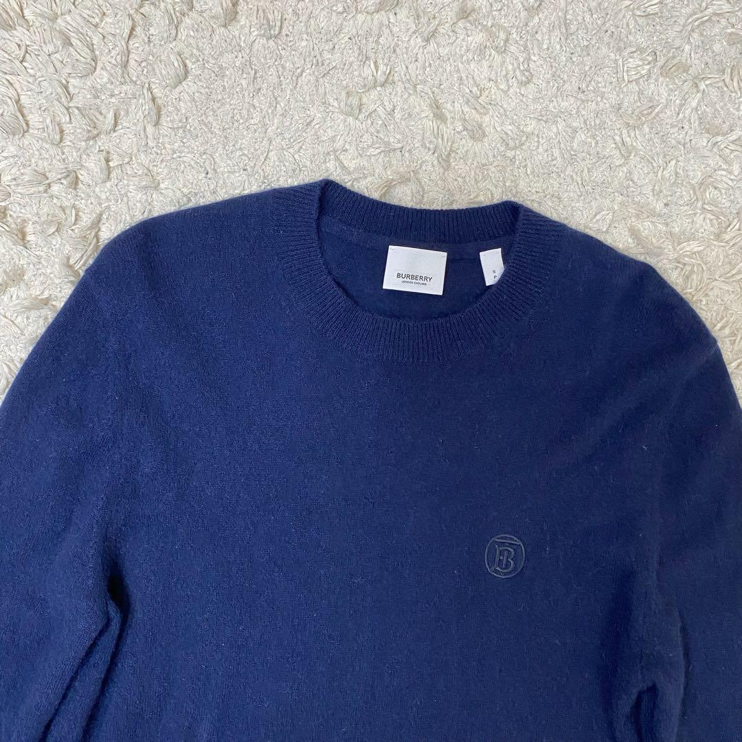 バーバリー カシミヤ ロゴ刺繍 クルーネックニット セーター 8018645 S