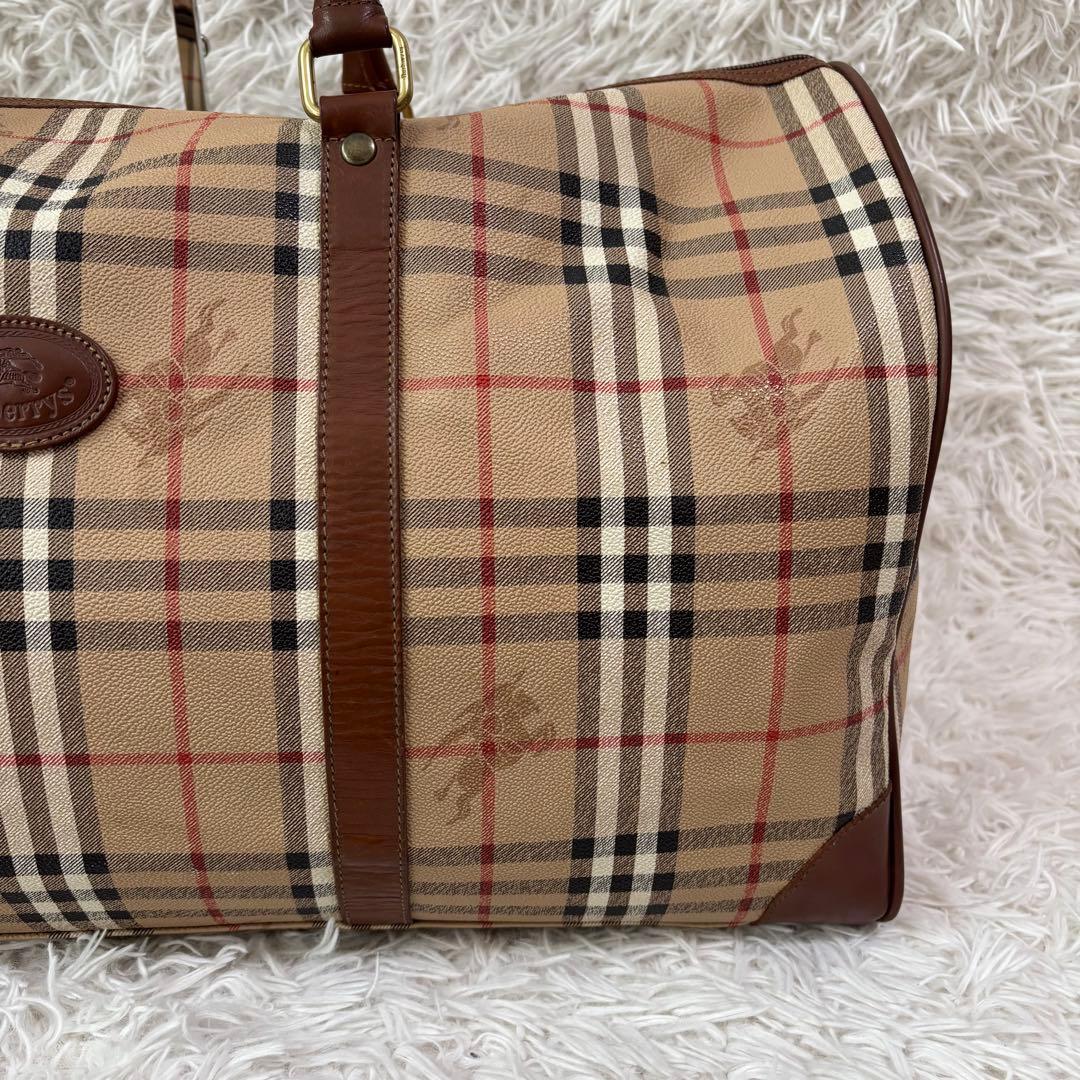 ✨美品✨バーバリー ボストンバッグ ノバチェック ホースロゴ 2way PVC
