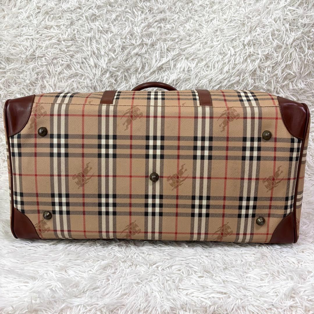 ✨美品✨バーバリー ボストンバッグ ノバチェック ホースロゴ 2way PVC