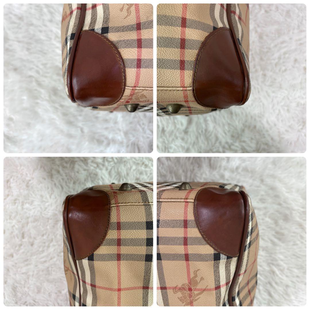 ✨美品✨バーバリー ボストンバッグ ノバチェック ホースロゴ 2way PVC