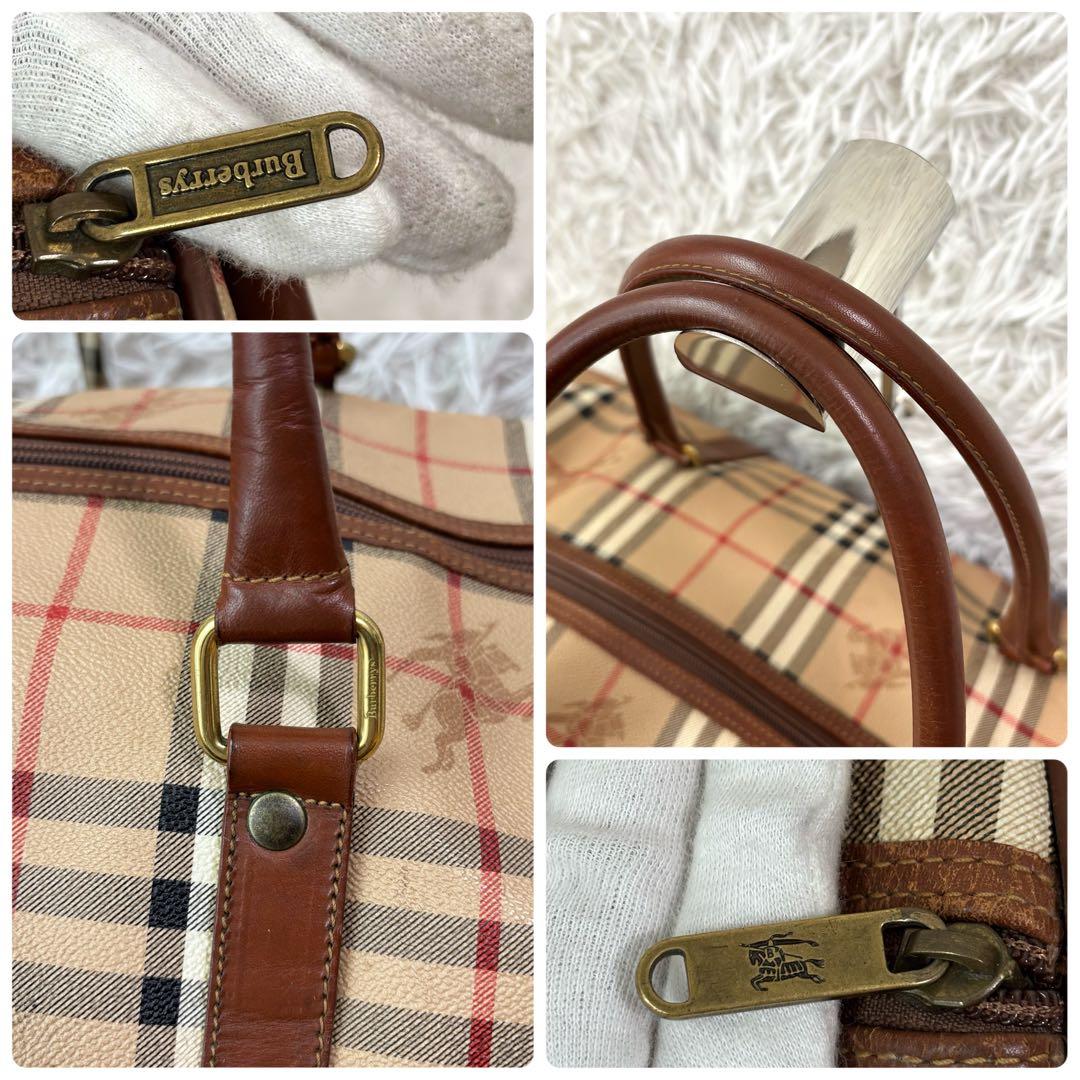 ✨美品✨バーバリー ボストンバッグ ノバチェック ホースロゴ 2way PVC