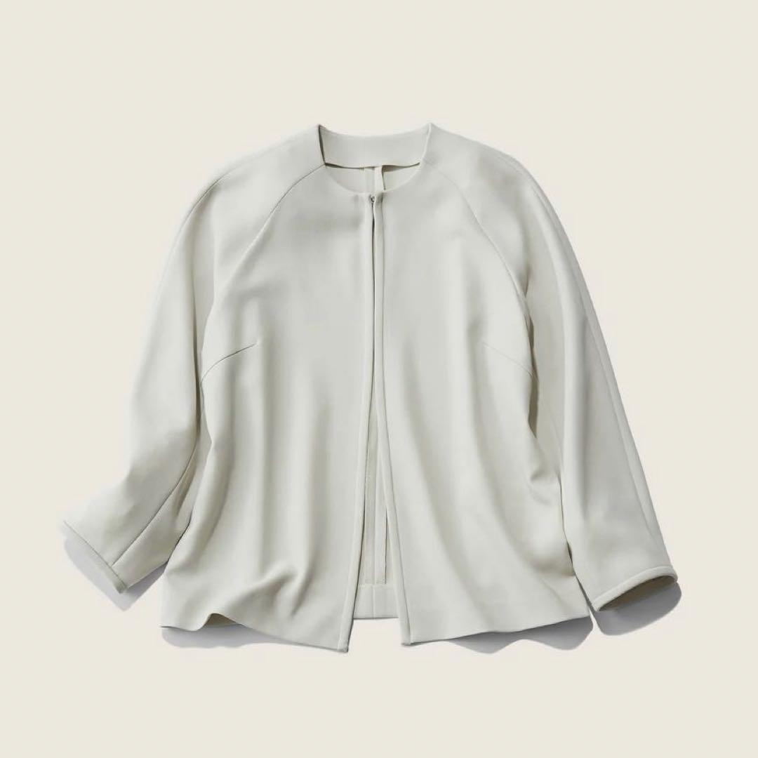 美品✨SOEJU フロントホック8分袖ジャケット　グレー　Lサイズ　現行品