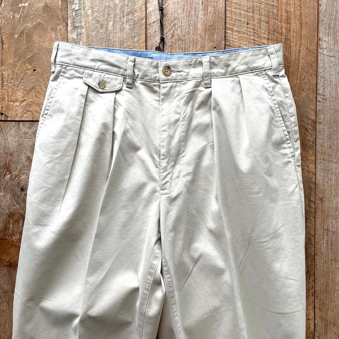 【極美品】BEAMS+ 2タック ワイド テーパード トラウザーズ パンツ L