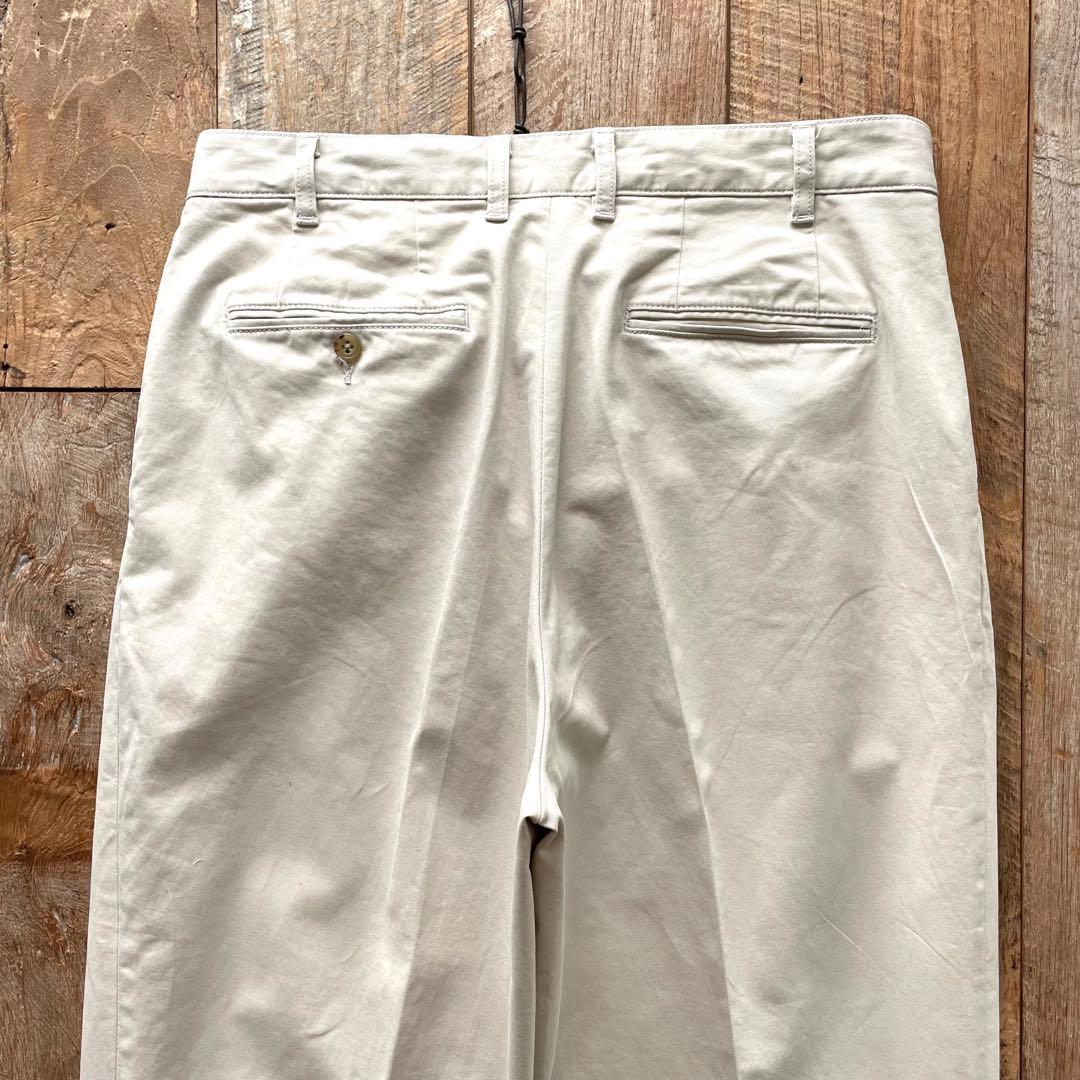 【極美品】BEAMS+ 2タック ワイド テーパード トラウザーズ パンツ L