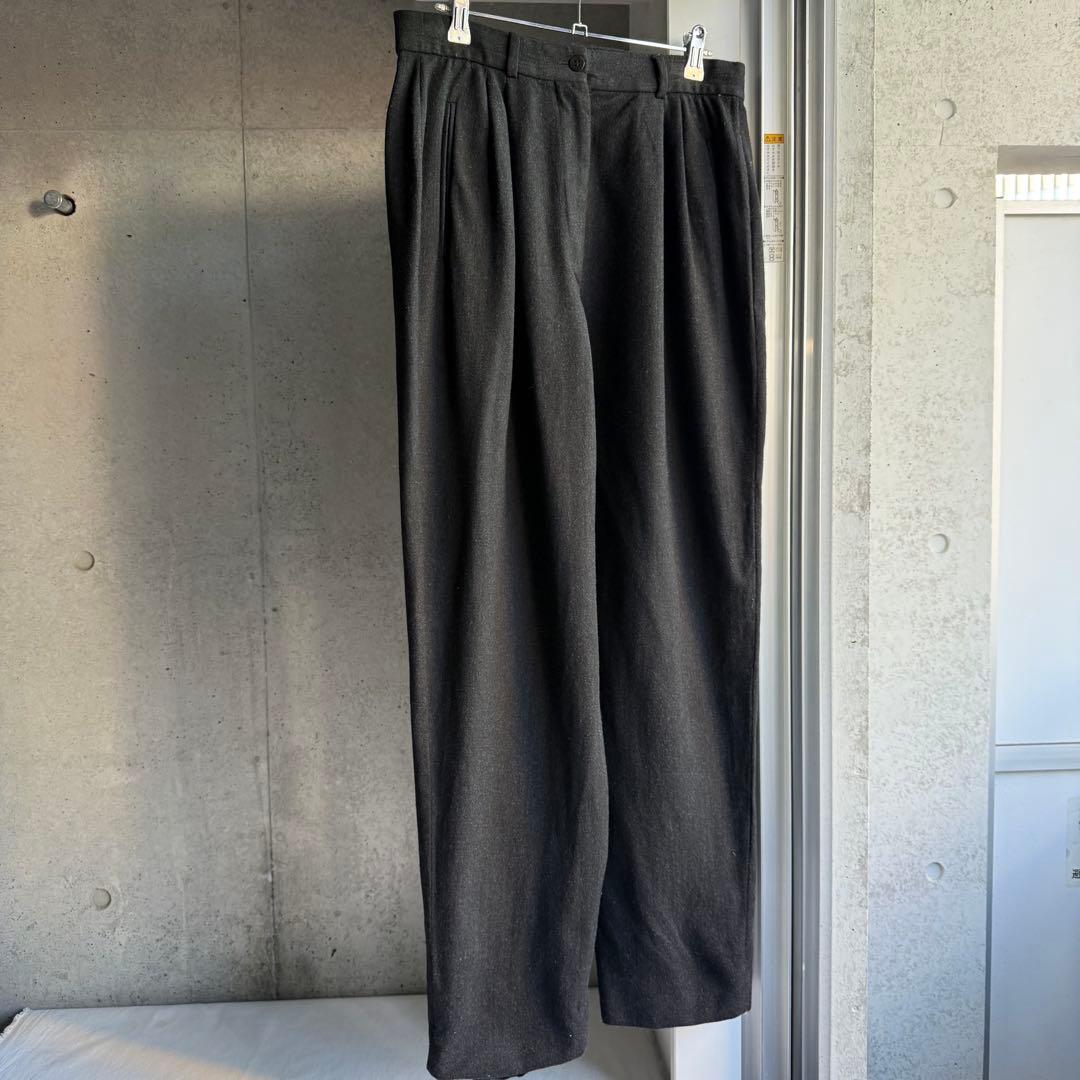 パンツ GIORGIO ARMANI pure new wool tuck slacks