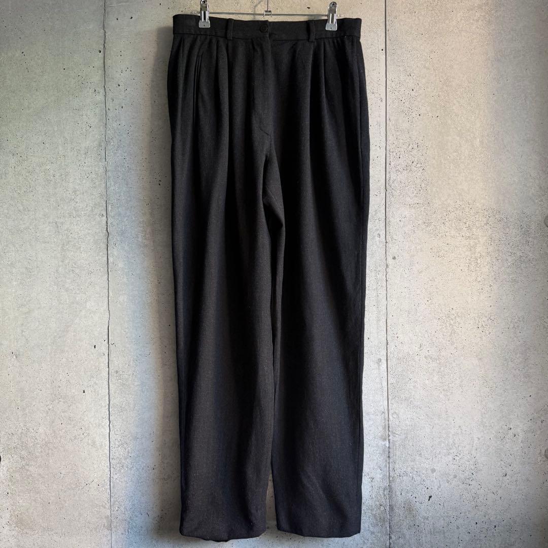 パンツ GIORGIO ARMANI pure new wool tuck slacks