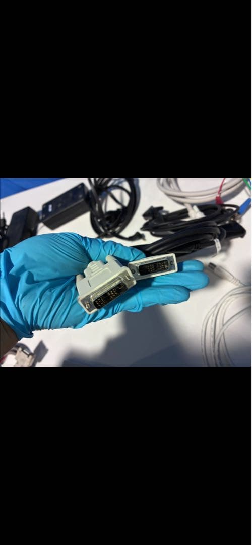 CRTモニター シルバー ケーブル付き