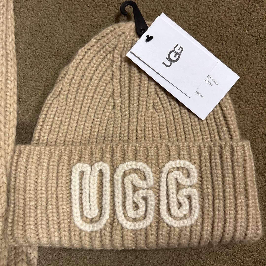 UGG Chunky Crafted Rib ニット帽マフラーセット新品タグ付き