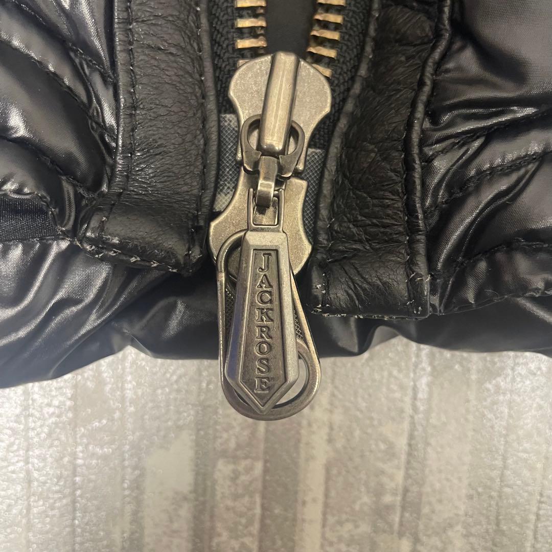 JACKROSE ジャックローズ　豚革　ブラック レザー ダウンベスト L