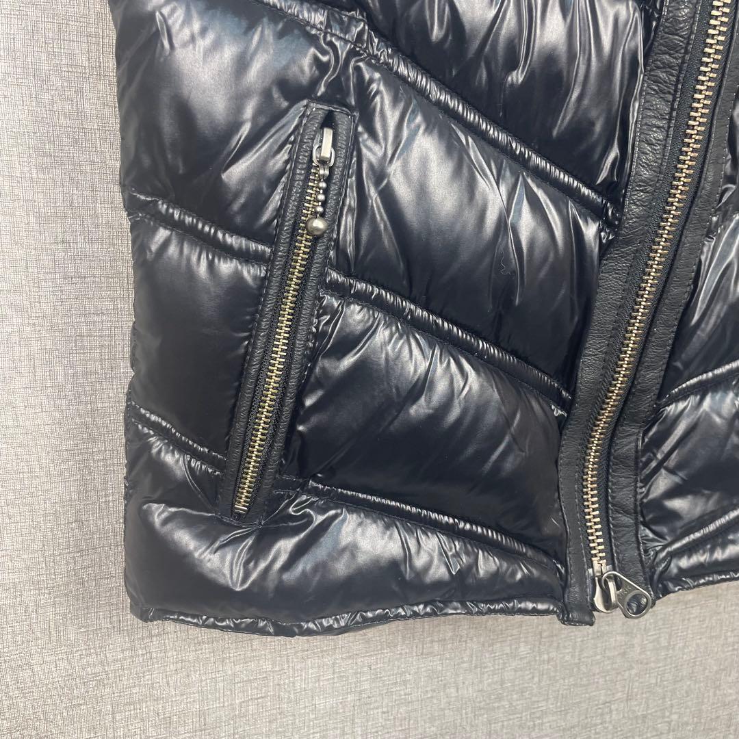 JACKROSE ジャックローズ　豚革　ブラック レザー ダウンベスト L