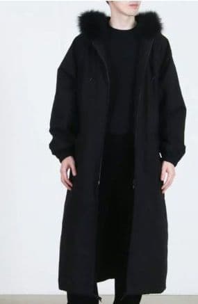 COMOLI 25AWコットンナイロンミリタリーフーデッドコート