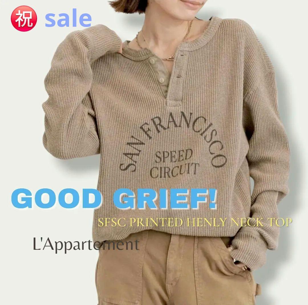 【GOOD GRIEF!】SFSC PRINTED HENLY NECK TOP