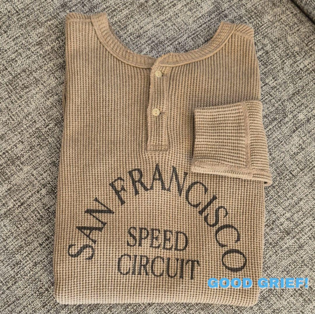 【GOOD GRIEF!】SFSC PRINTED HENLY NECK TOP