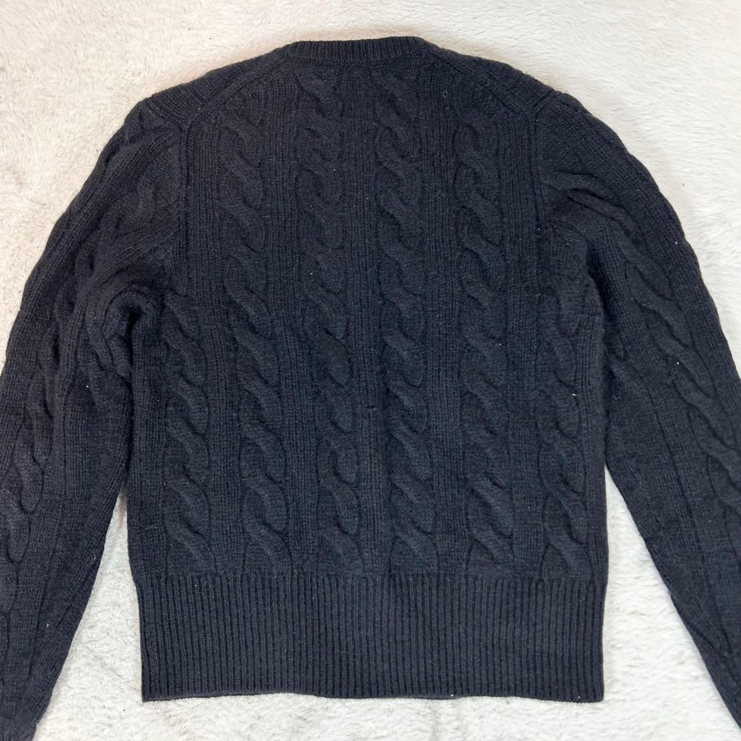 美品❗️ポロラルフローレン　ケーブルニット　黒　カシミヤ　ウール　カーディガン