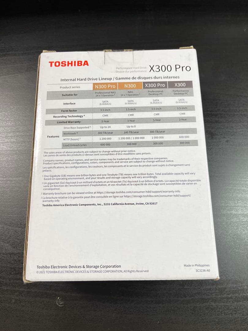 【新品未開封】東芝 3.5インチ HDD X300 Pro 4TB