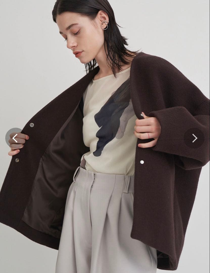 ELENDEEK フォルムショートウールコート