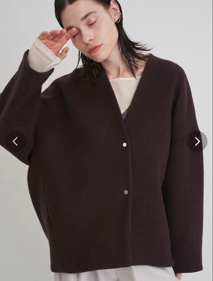 ELENDEEK フォルムショートウールコート