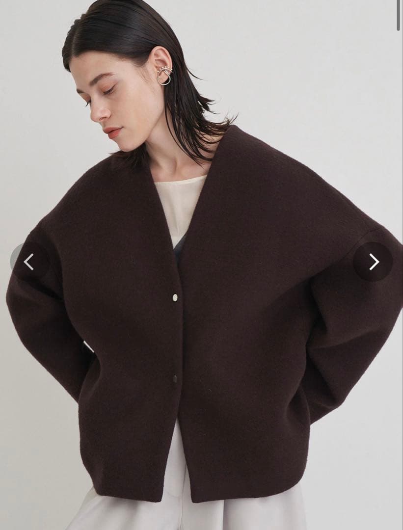 ELENDEEK フォルムショートウールコート