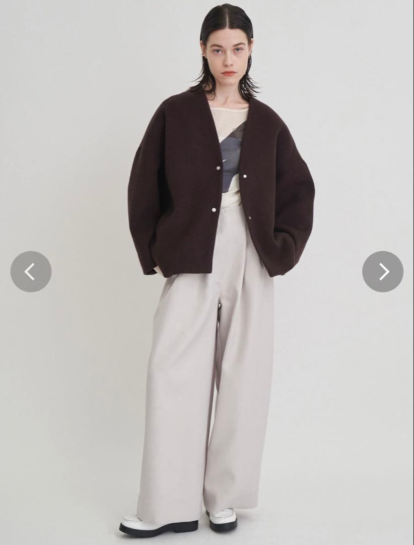 ELENDEEK フォルムショートウールコート