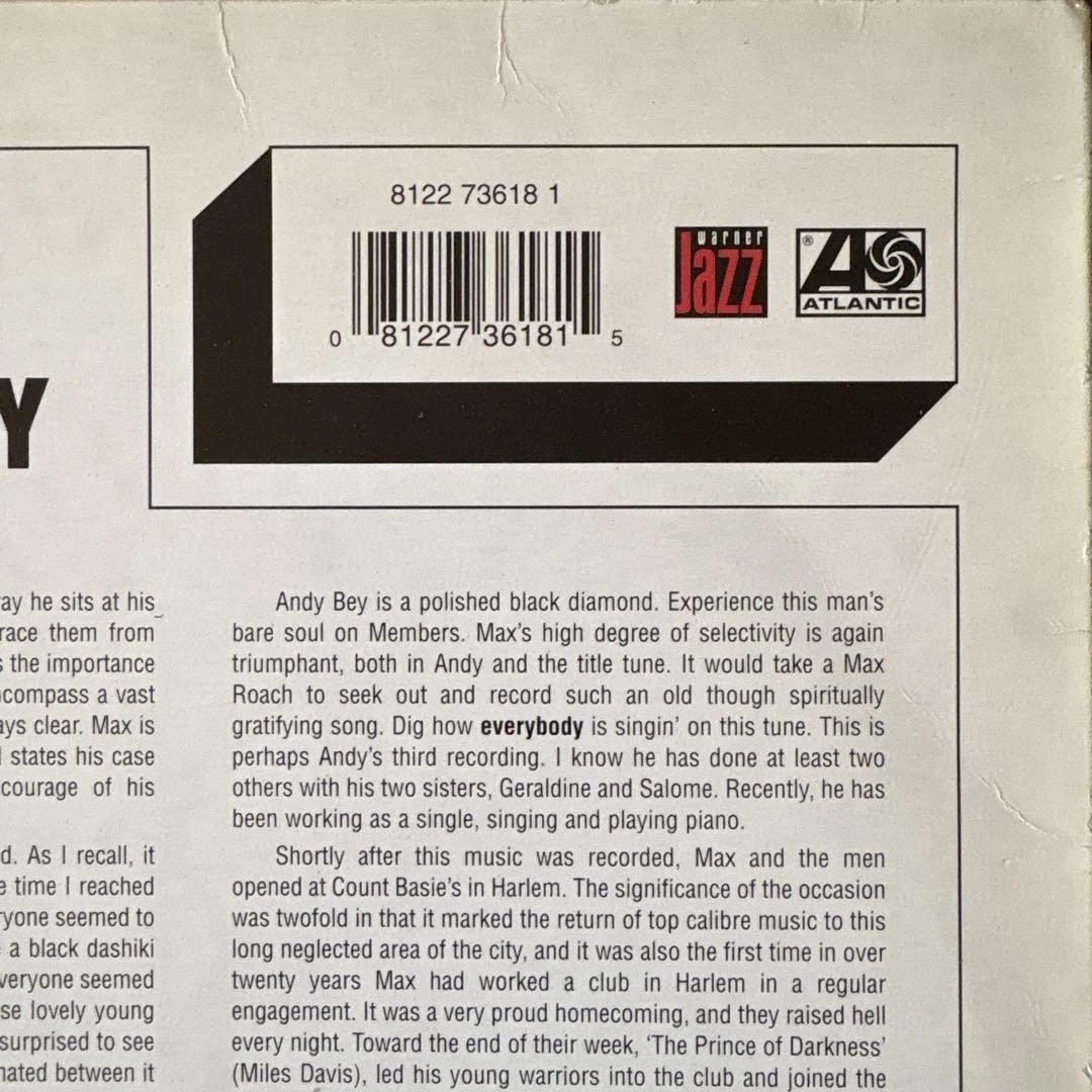 洋楽 MAX ROACH members don\"t git weary LP