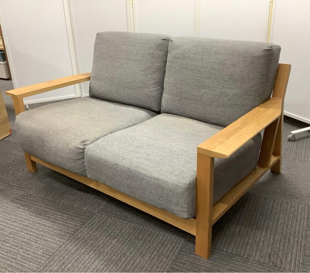 こつぶ 無印良品 2人掛けソファ フェザーポケットコイル2シーター