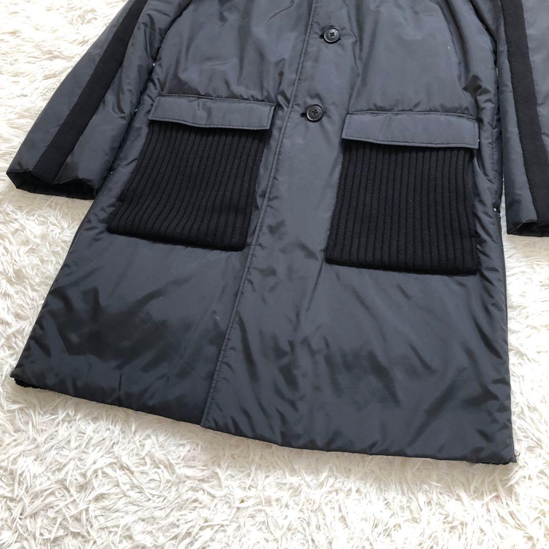 【入手困難】バーバリーブラックレーベル フーデッドコート 切替　ロゴボタン